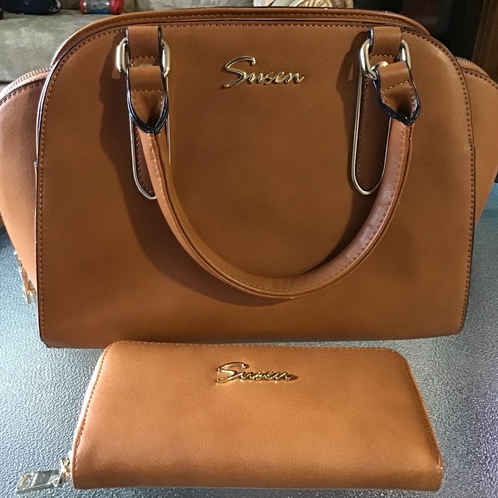Susen Tan Purse and Wallet Set(Brand New)